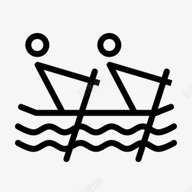 划船水上航海和海事图标图标