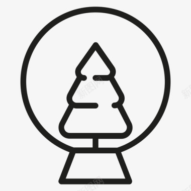 雪球圣诞树水晶球图标图标