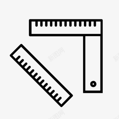 四字方格尺子建筑测量图标图标