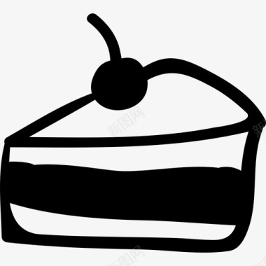 蛋糕三角片手工制作的象征食物图标图标
