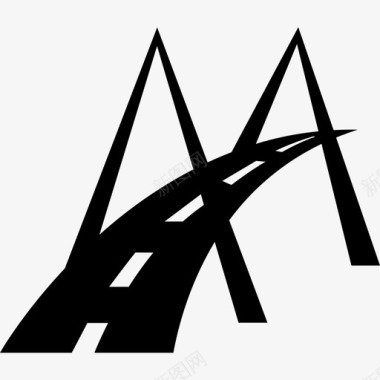 现代桥梁道路标志交通道路图标图标