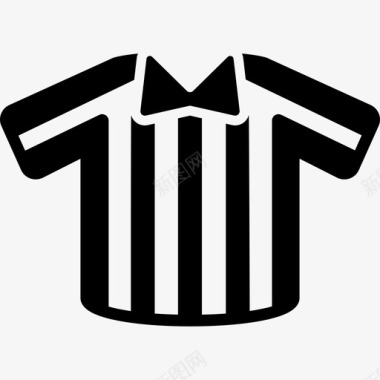 裁判条纹运动T恤运动型美式足球图标图标