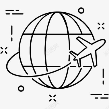 世界旅游日世界旅行飞机环球图标图标