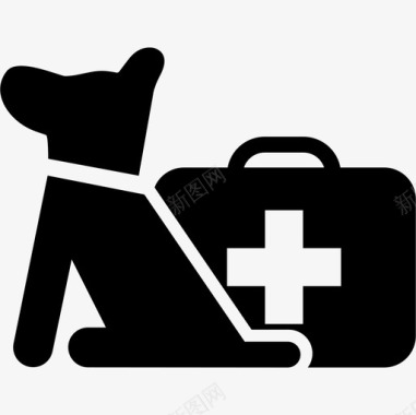 带急救包的狗动物狗图标图标