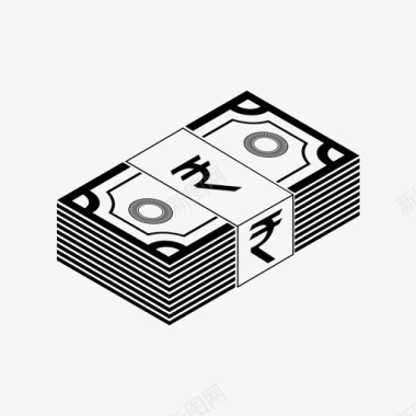 叠加钞票卢比钞票现金钱图标图标