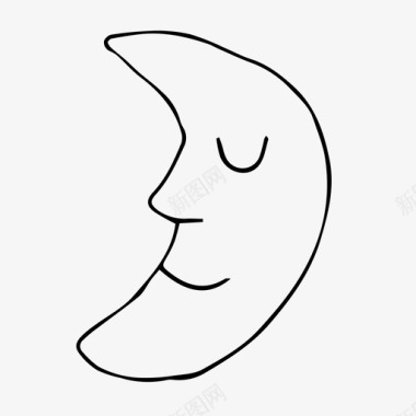 月亮快乐夜晚图标图标