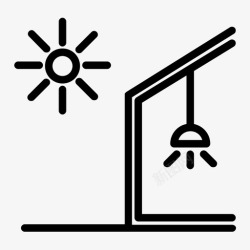 通用标识室内和室外室内照明图标高清图片