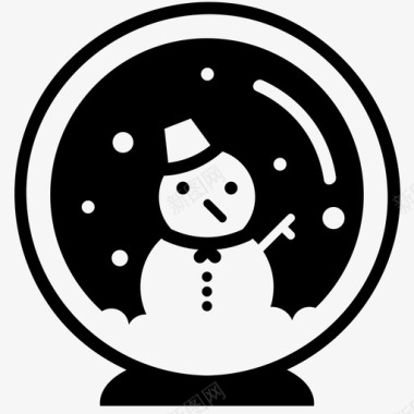 雪球圣诞水晶球图标图标