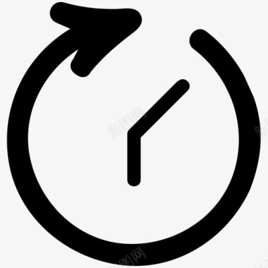 旋转时间箭头时钟图标图标