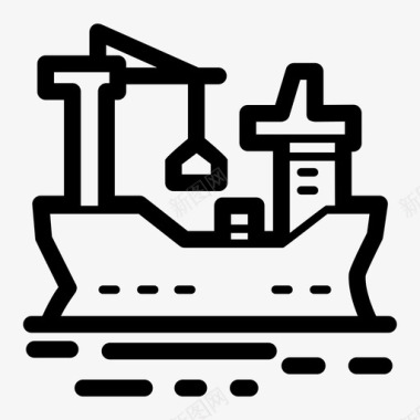 物流货船物流船运图标图标