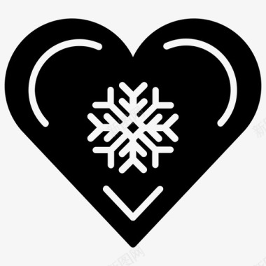 雪花姜饼圣诞节心形图标图标
