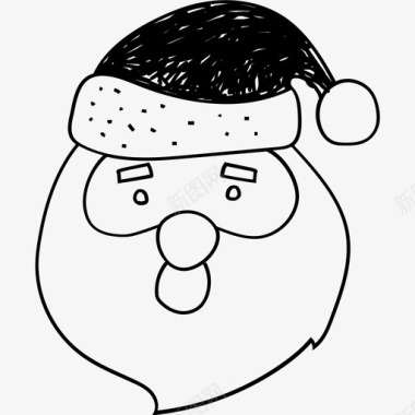圣诞老人脸圣诞老人圣诞老人头像图标图标