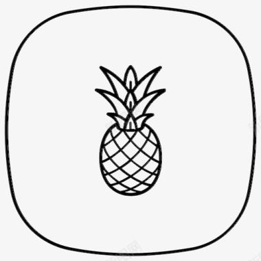 菠萝食品水果图标图标