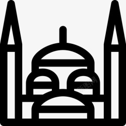 艾哈迈德清真寺蓝色清真寺建筑伊斯坦布尔图标高清图片