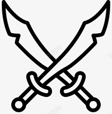 海盗剑古董中世纪图标图标