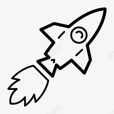 卡通飞船火箭宇宙飞船导弹火箭图标图标