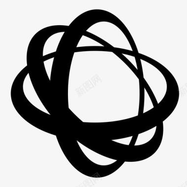 抽象科技元素轨道球体椭圆形图标图标