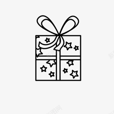 圣诞礼物包装图标图标