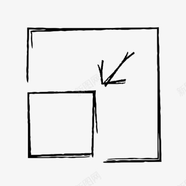 手绘箭头笔刷最小化箭头手绘箭头图标图标