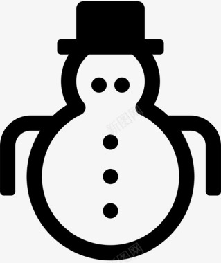 冬天的雪人雪人圣诞节冰冻图标图标