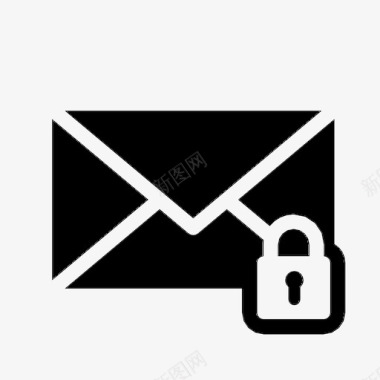 电子邮件加密信封锁图标图标