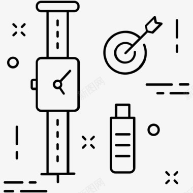 手握计时器技术靶心目标图标图标