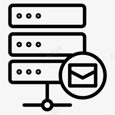 服务器邮件服务器邮件数据在线邮件图标图标