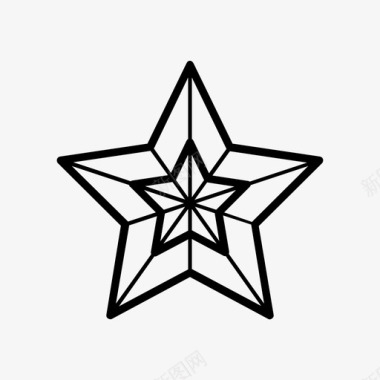星星圣诞装饰多边形图标图标