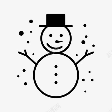 冬天的标志雪人圣诞节下雪图标图标