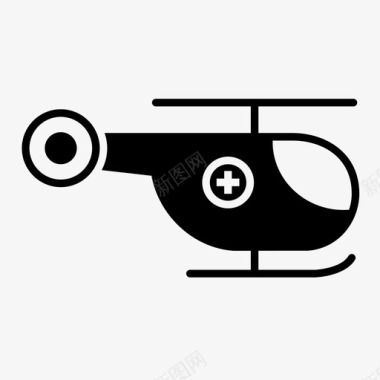 医疗直升机空中救护紧急飞行图标图标