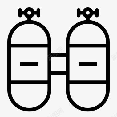潜水氧气瓶潜水航海和航海图标图标
