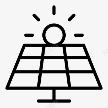 太阳太阳能电池板生态能源图标图标