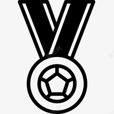 运动员足球足球奖章足球体育图标图标