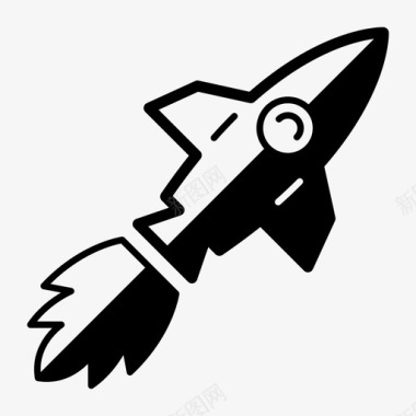 小火箭宇宙飞船导弹火箭图标图标