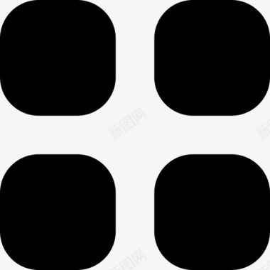 四个黑色按钮圆形方形键盘大杯子实心填充图标图标
