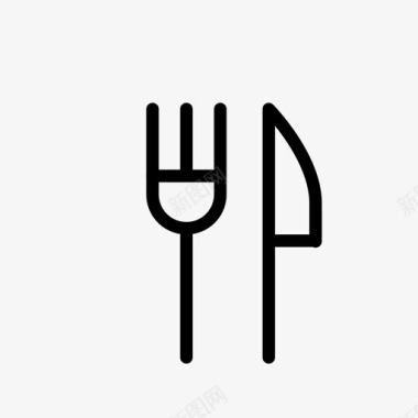 叉子和勺子食物厨房图标图标