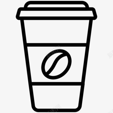 咖啡玻璃杯业务线图标图标