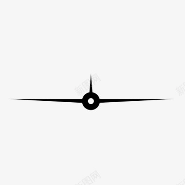 中翼飞机机翼图标图标