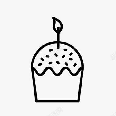 生日纸杯蛋糕派对图标图标