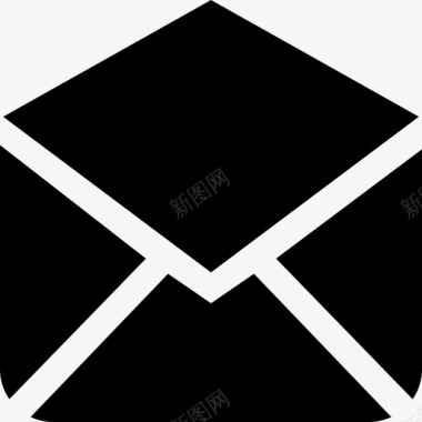 电子邮件黑色打开背面信封界面符号bigmug实心填充图标图标