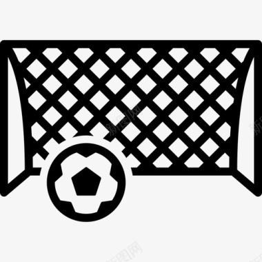 足球在拱门前运动踢足球图标图标