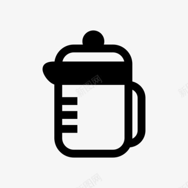 咖啡壶咖啡厅咖啡填充图标集图标