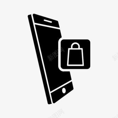 移动购物应用电子商务智能手机图标图标