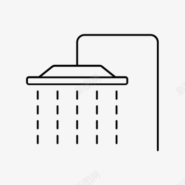 淋浴头浴室卫生图标图标