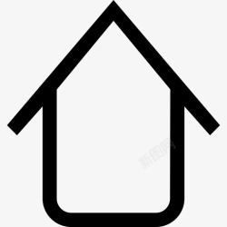 空间感大的房子带房子形状轮廓符号的上箭头大马克杯线线形图标高清图片