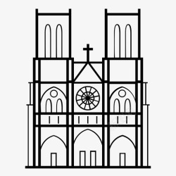 圣母院大教堂巴黎圣母院大教堂法国圣母院图标高清图片