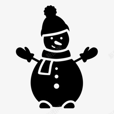 冬天的雪人雪人圣诞节霜冻图标图标