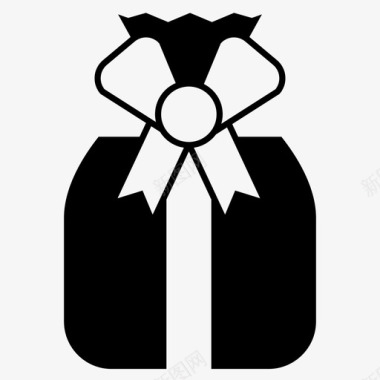 礼物包装飘带礼品袋生日圣诞礼物图标图标