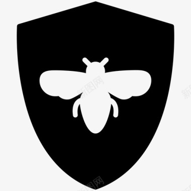 盾牌蜜蜂保护保护健康图标图标