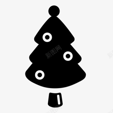 松树圣诞树装饰新年图标图标